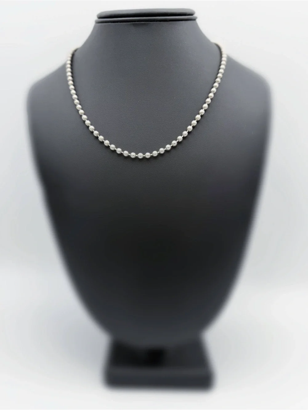 Italy 925 Sterling Silver Ball Link Round Bead Chain Necklace 18.5” 4mm